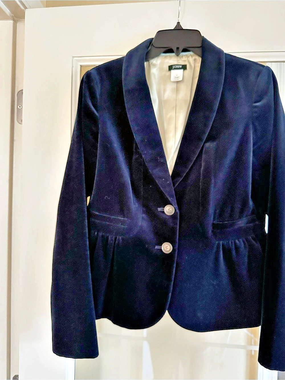 J.Crew Velvet Blazer in Blue Size 6 Like New - Picture 2 of 6